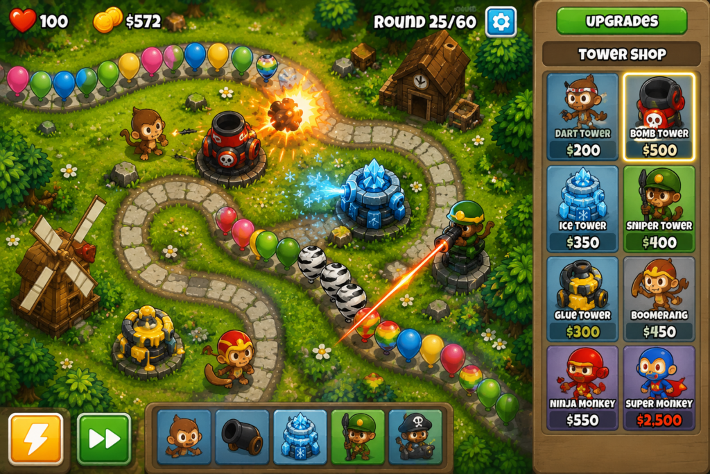 balloon tower defence unblocked games