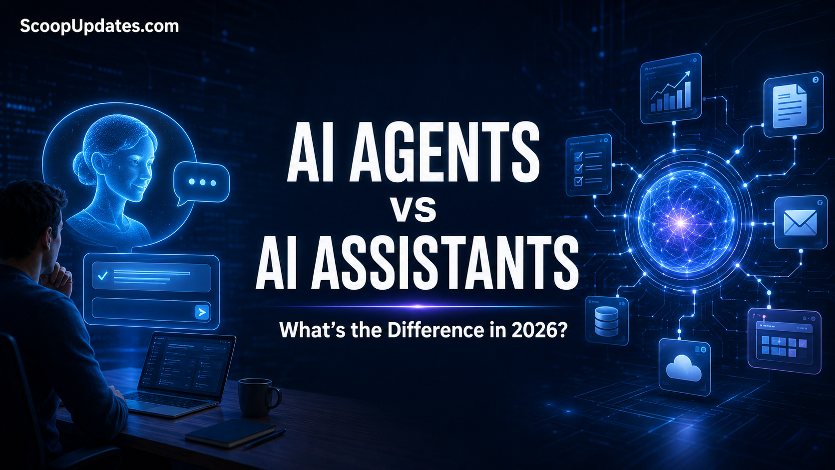 AI agents vs AI assistants comparison in 2026